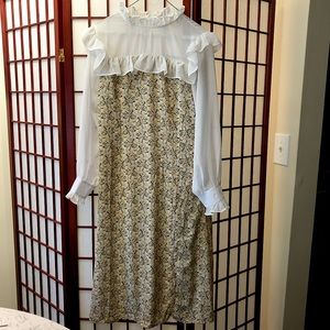 Chambray Floral Dress with frills